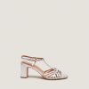 Jonak Volia Sandals, Silver Cracked Leather.