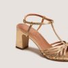 Jonak Volia Sandals, Gold Cracked Leather.