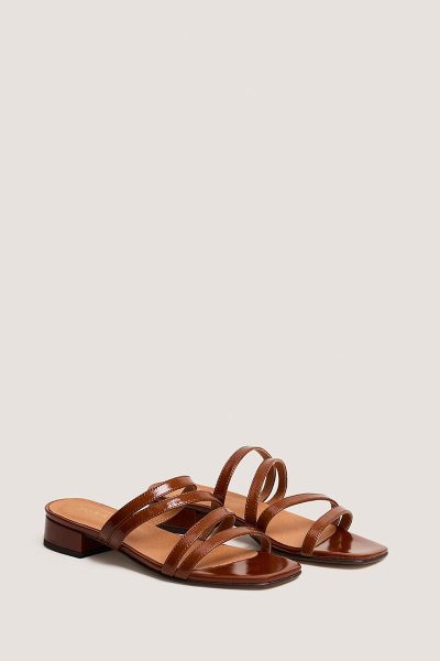 Jonak Alpilles Mules, Shiny Caramel Leather