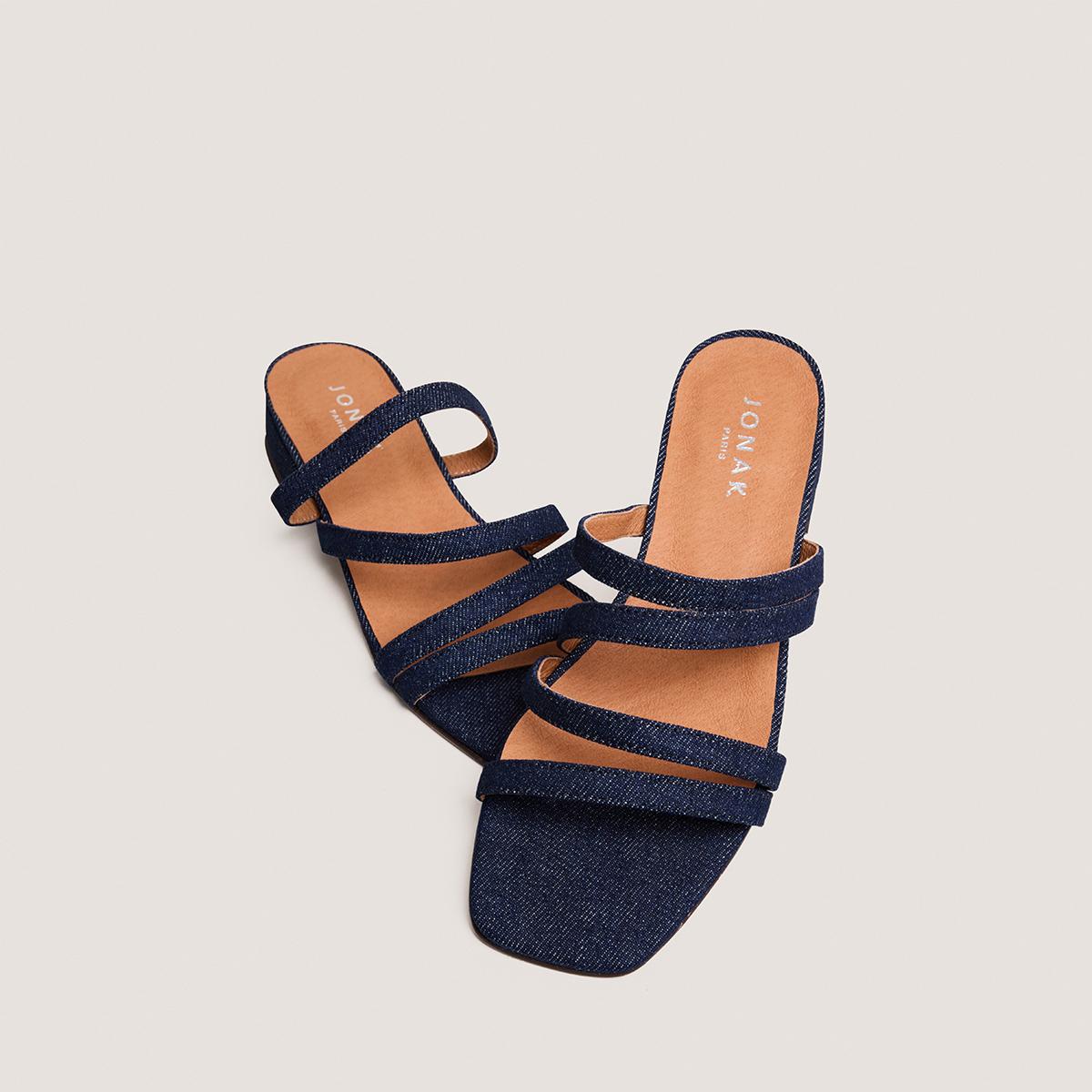 Jonak Alpilles Mules, Navy Blue Denim