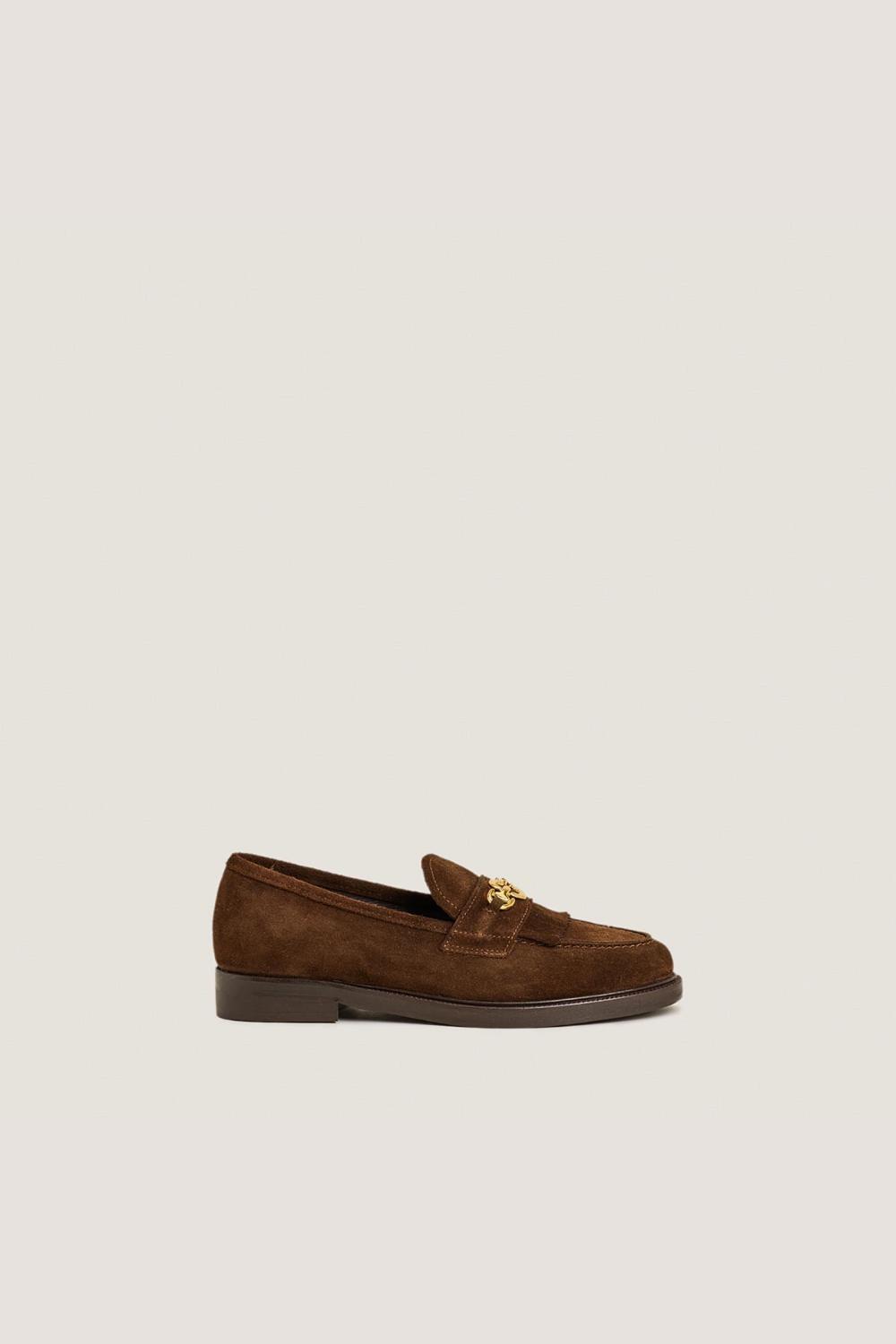 Jonak Delphes Loafers, Brown Split Leather.