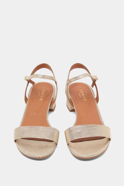 Jonak Via Rept Sandals, Gold Metallic