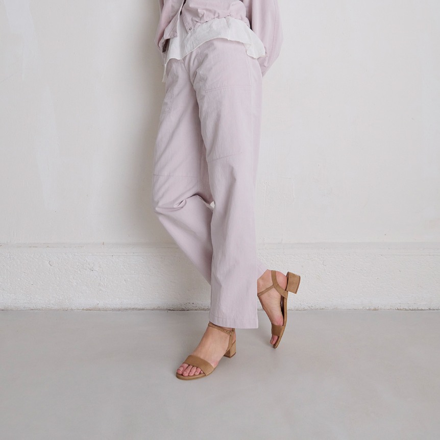 Jonak Via Heeled Sandals, Camel Velvet