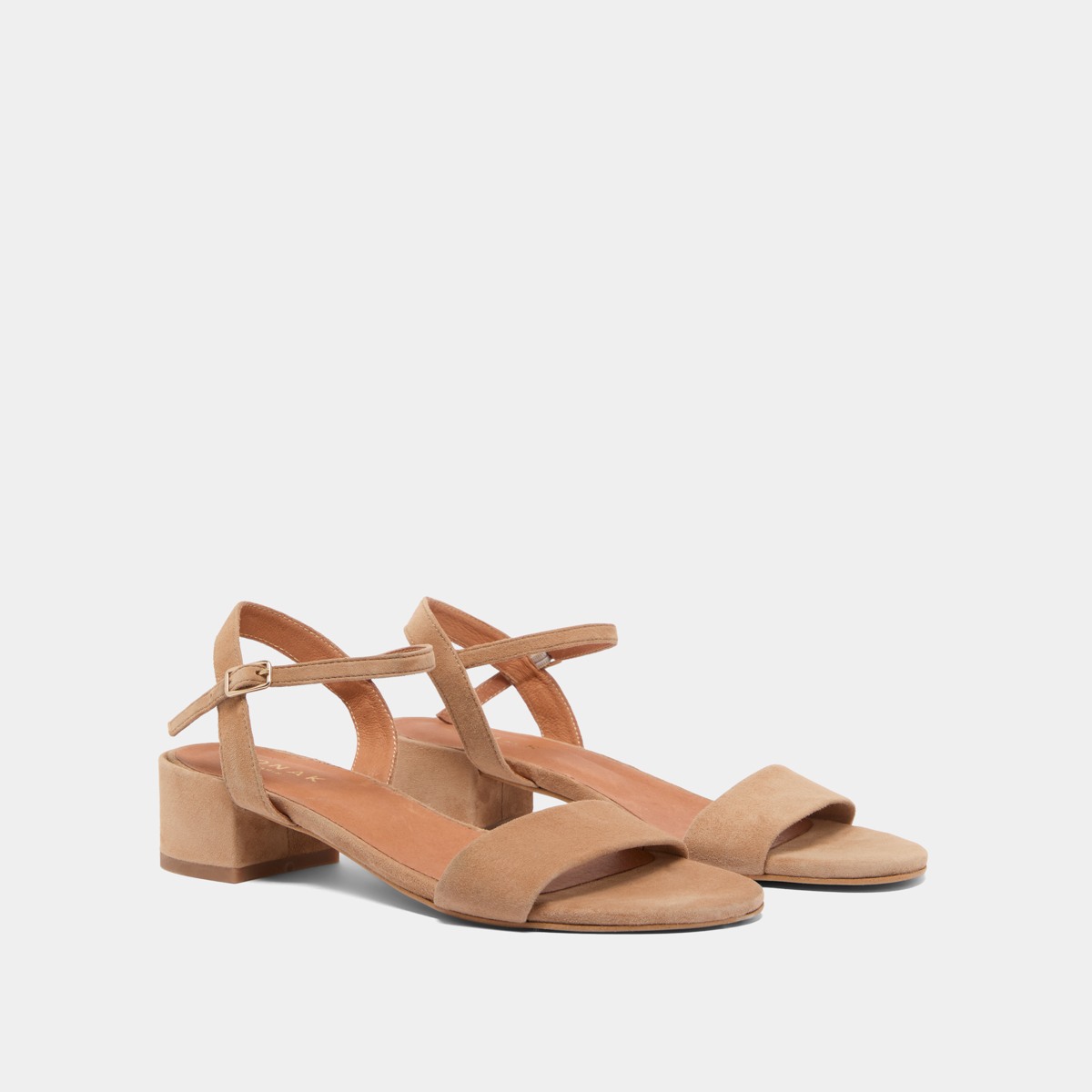 Jonak Via Heeled Sandals, Camel Velvet