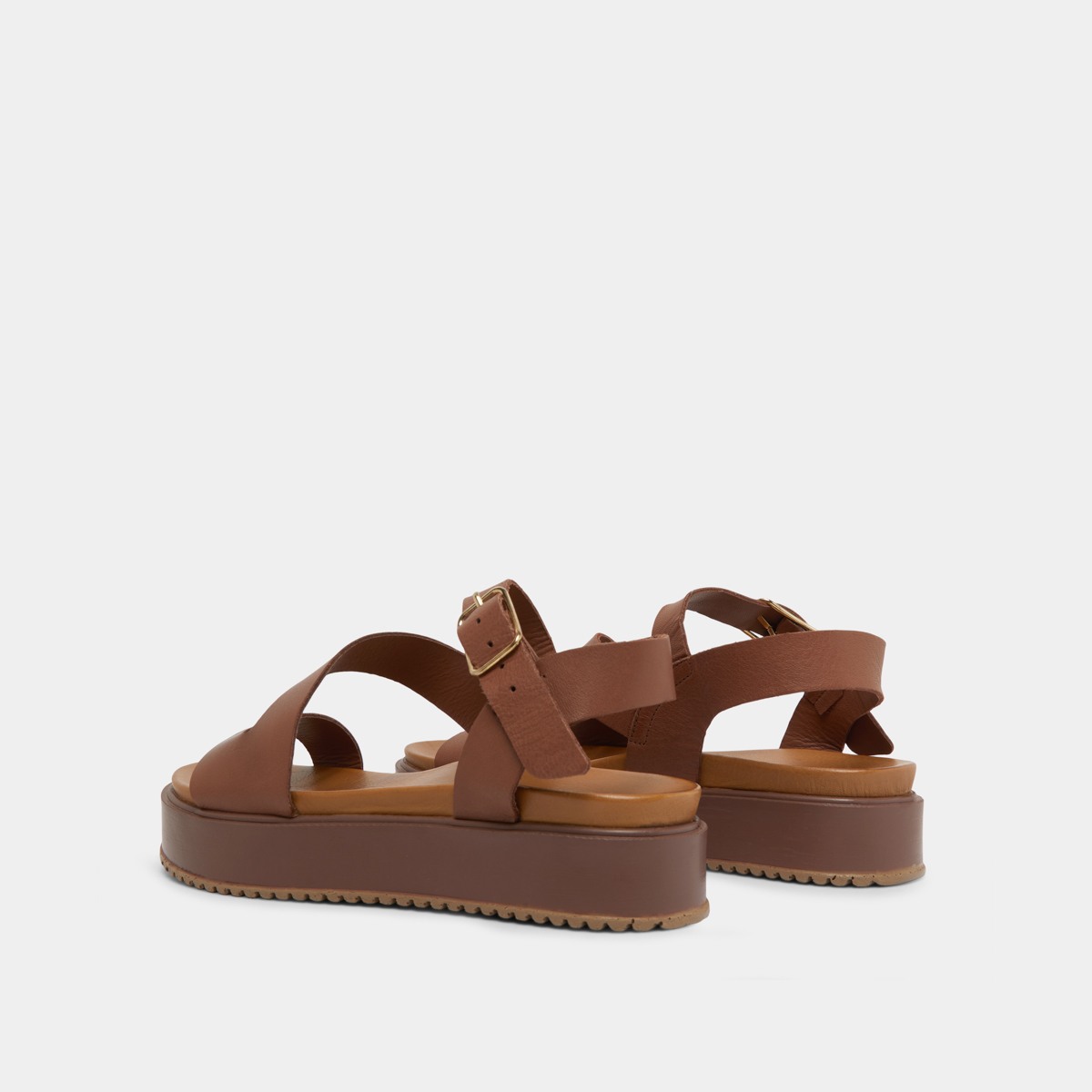 7000224-22 (6) Jonak Isaure Platform Sandals, Brown Leather