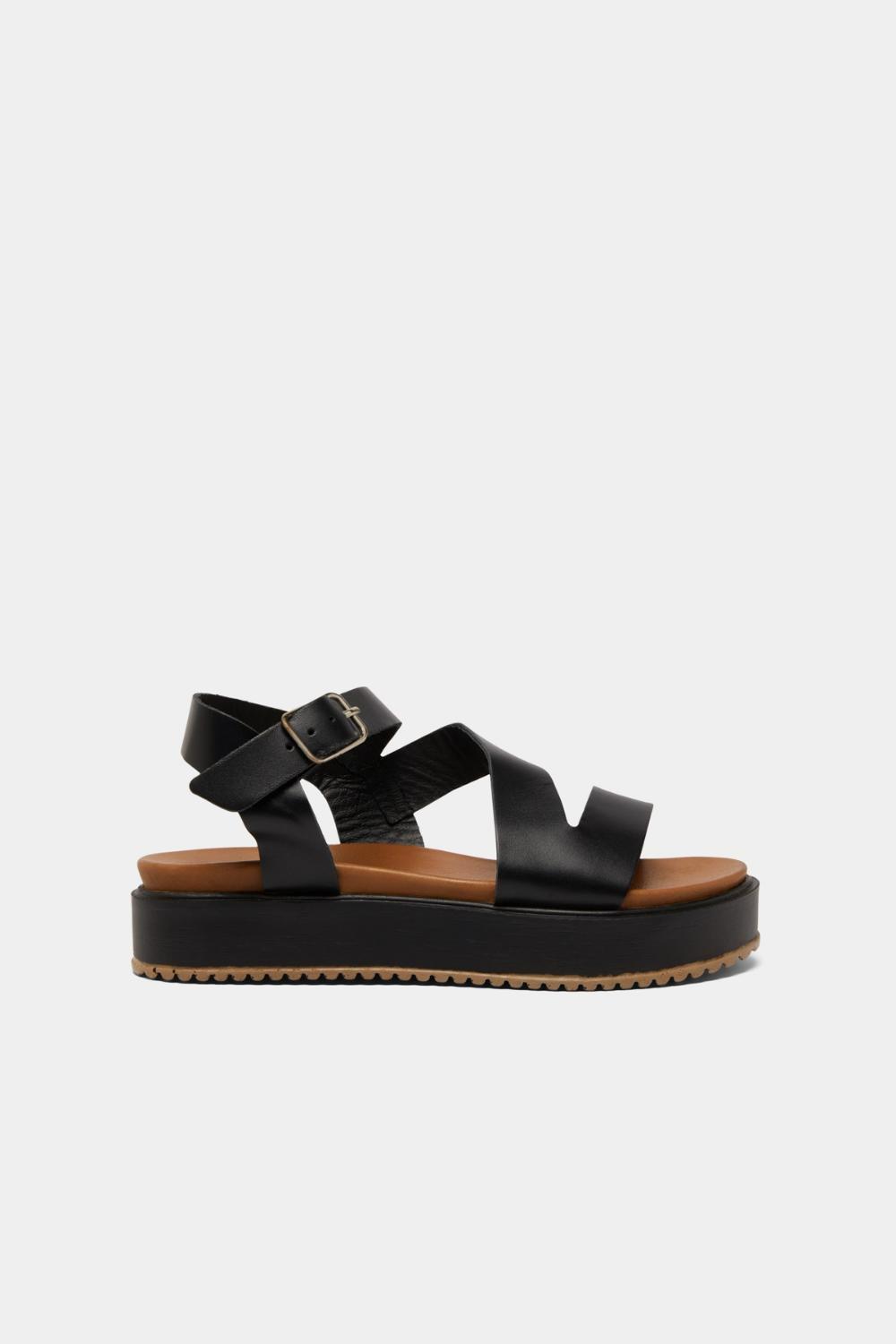 Jonak Isaure Platform Sandals, Black Leather.