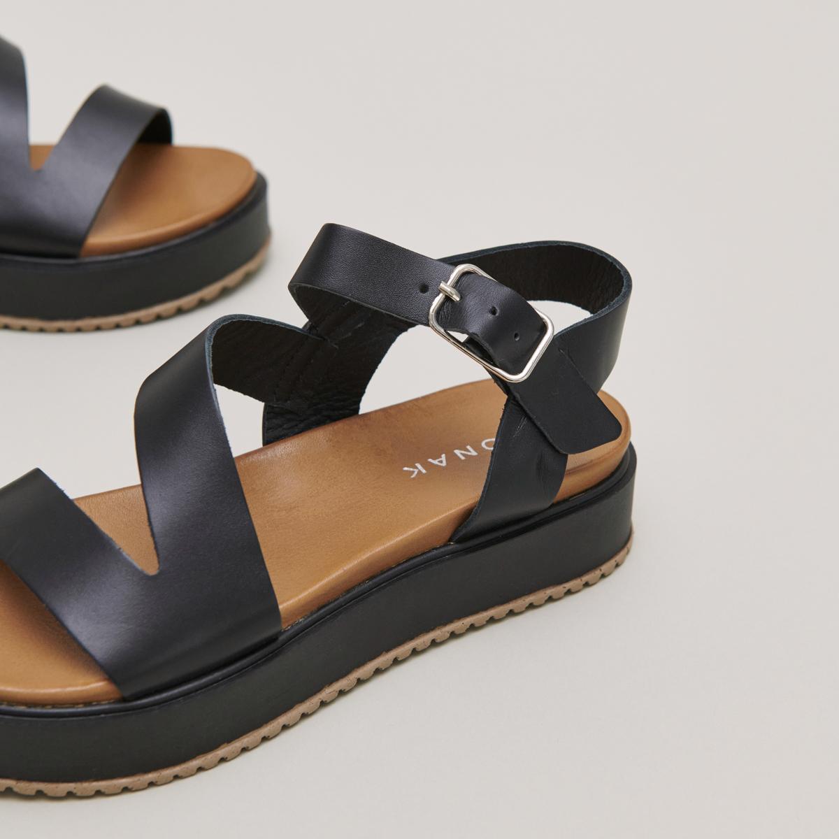 Jonak Isaure Platform Sandals, Black Leather.