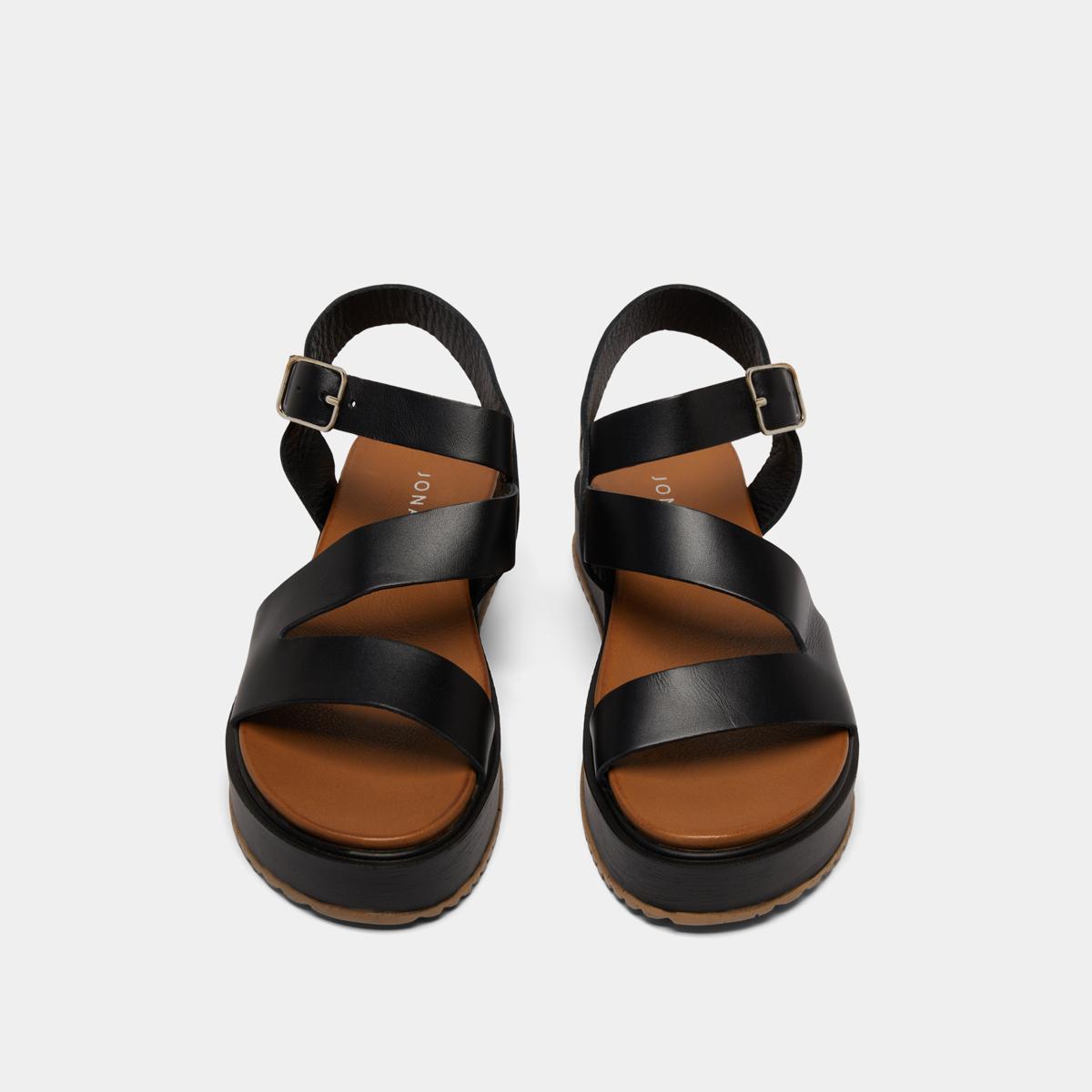 Jonak Isaure Platform Sandals, Black Leather.