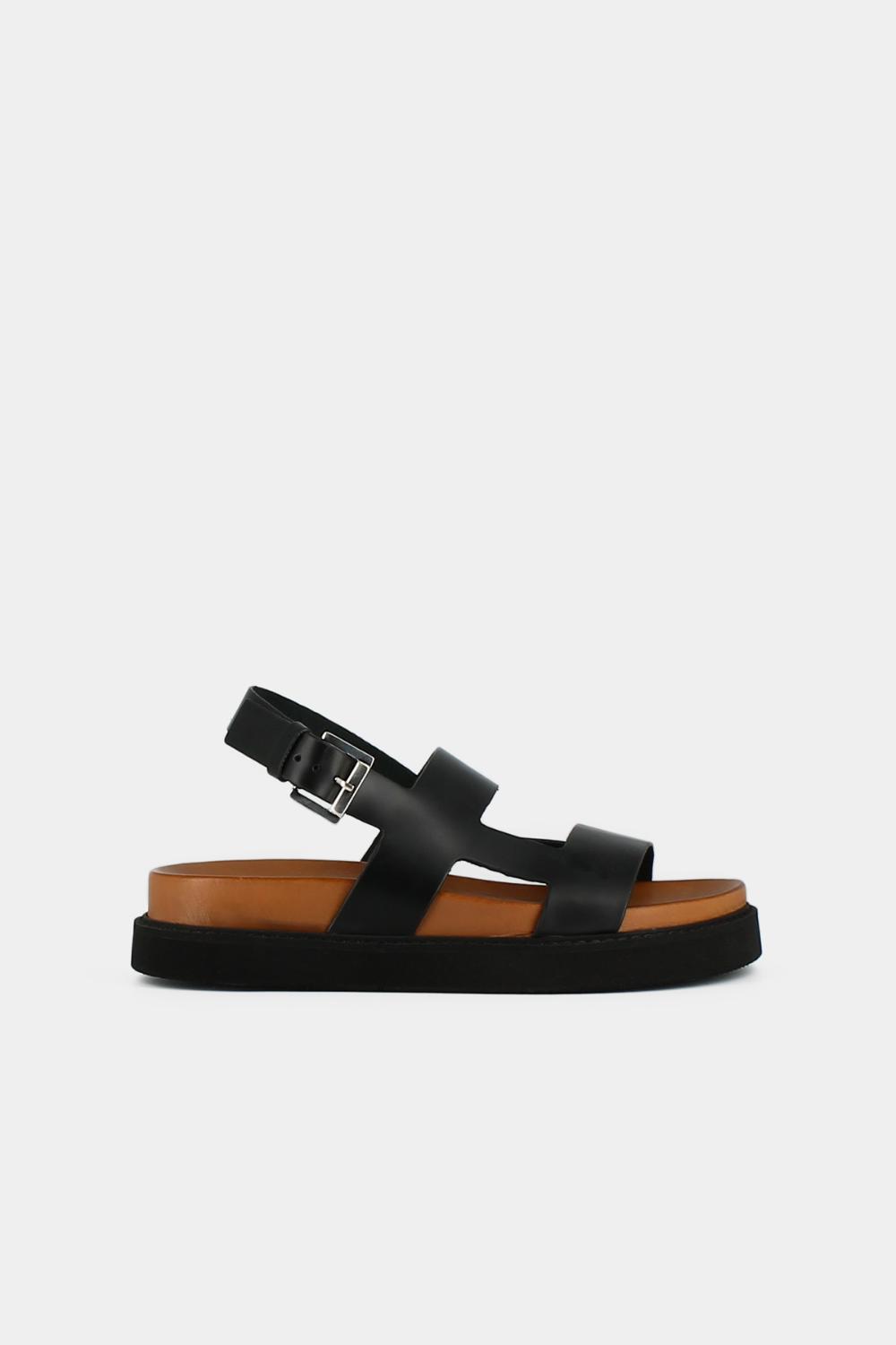 Jonak Lagune Platform Sandals, Black Shiny Leather