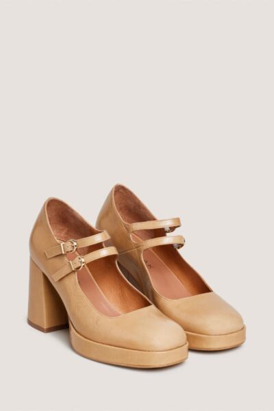 Alternative view of Jonak Verite Mary Janes, Latte Glossy Leather