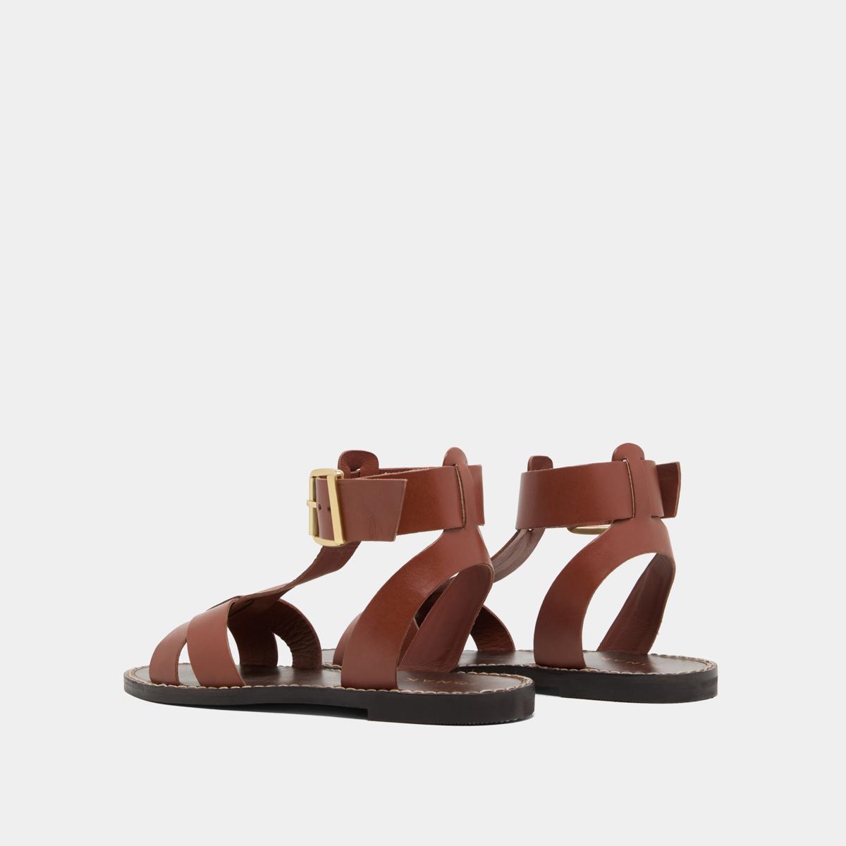 Jonak Whisper Sandals, Cognac Leather.