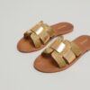 3600090-358 (6) Jonak Wilou Flat Sandals, Gold Rope and Gold Leather