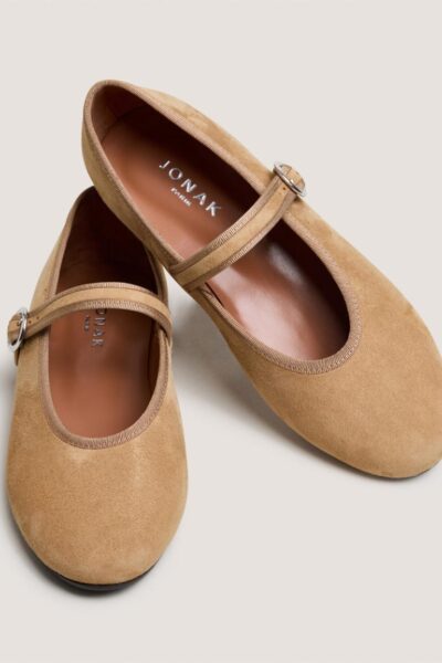 Jonak Deesse Ballet Flats, Honey Suede