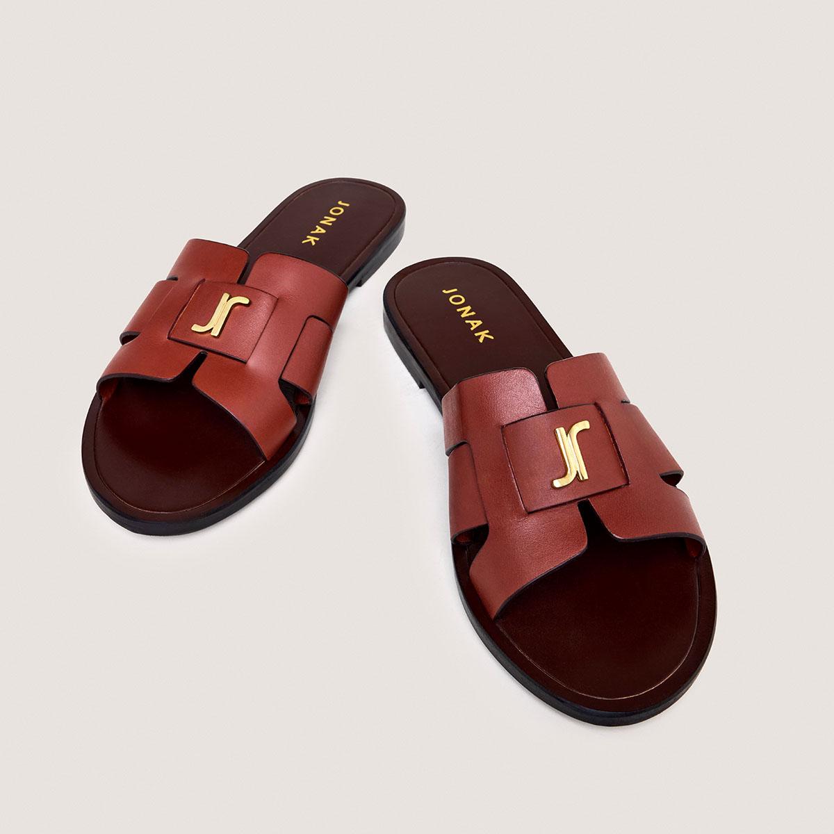 Jonak Weil Sandals, Cognac Leather