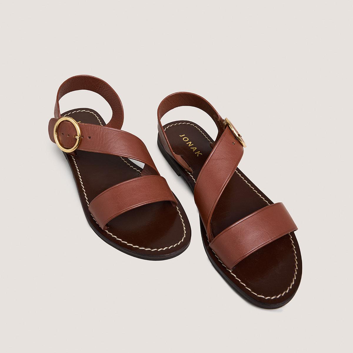3800023-10 (5) Jonak Welbi Sandals, Cognac Leather