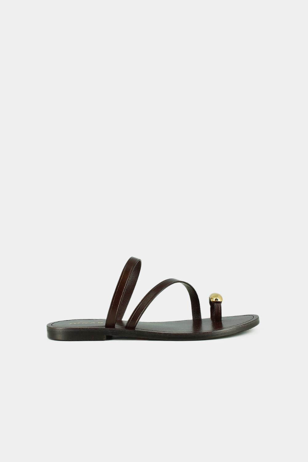 3800026-24 (2) Jonak Wife Sandals, Dark Brown Leather