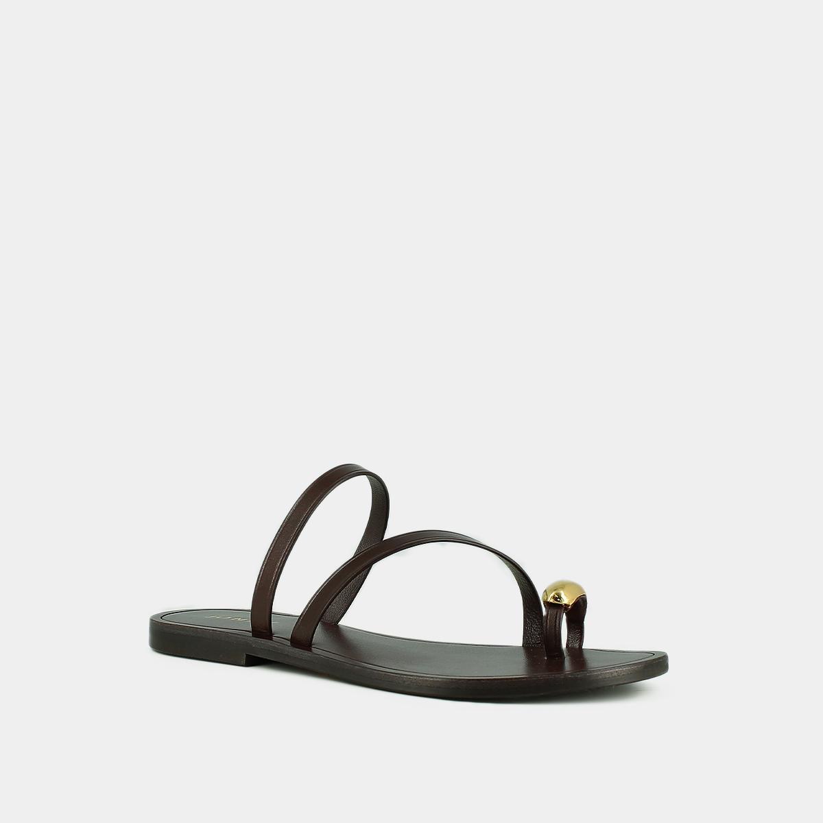 3800026-24 (3) Jonak Wife Sandals, Dark Brown Leather