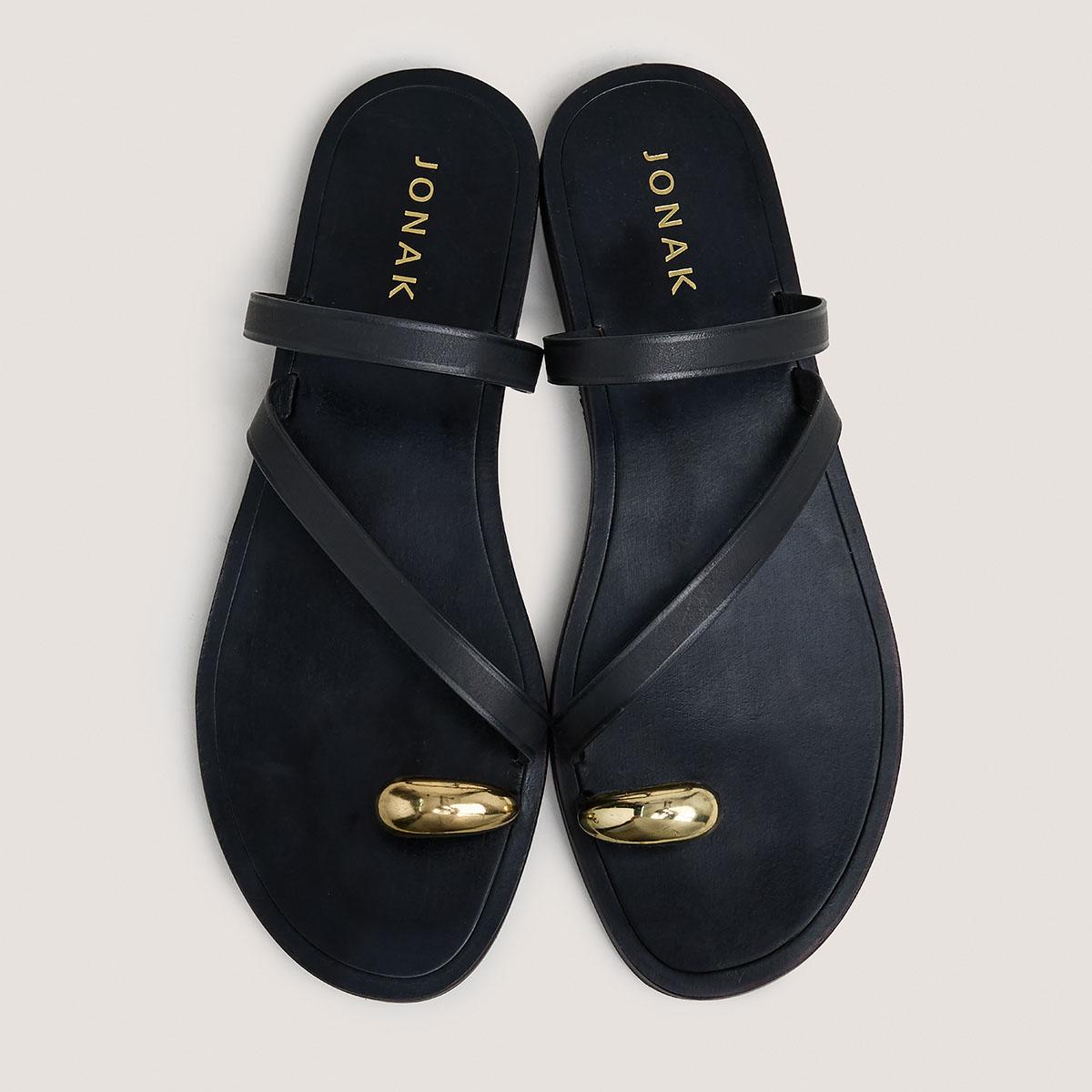 3800026-26 (7) Jonak Wife Sandals, Black Leather