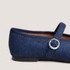 Jonak Deesse Ballet Flats, Dark Blue Denim