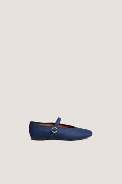 Jonak Deesse Ballet Flats, Dark Blue Denim