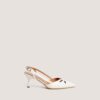 Jonak Damour Slingback Pumps, Ecru Glossy Leather