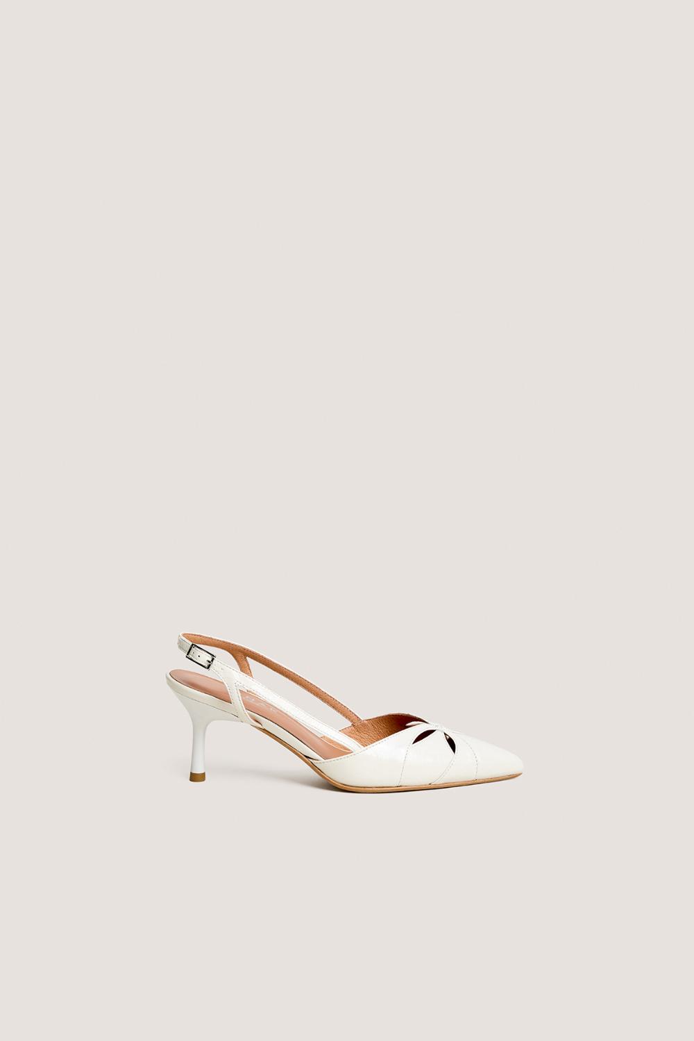 Jonak Damour Slingback Pumps, Ecru Glossy Leather