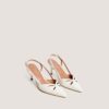 Jonak Damour Slingback Pumps, Ecru Glossy Leather
