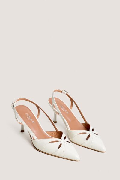 Jonak Damour Slingback Pumps, Ecru Glossy Leather