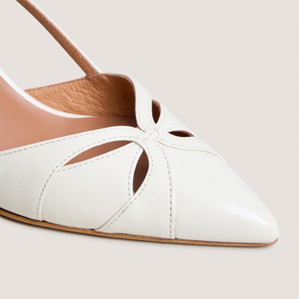 Jonak Damour Slingback Pumps, Ecru Glossy Leather