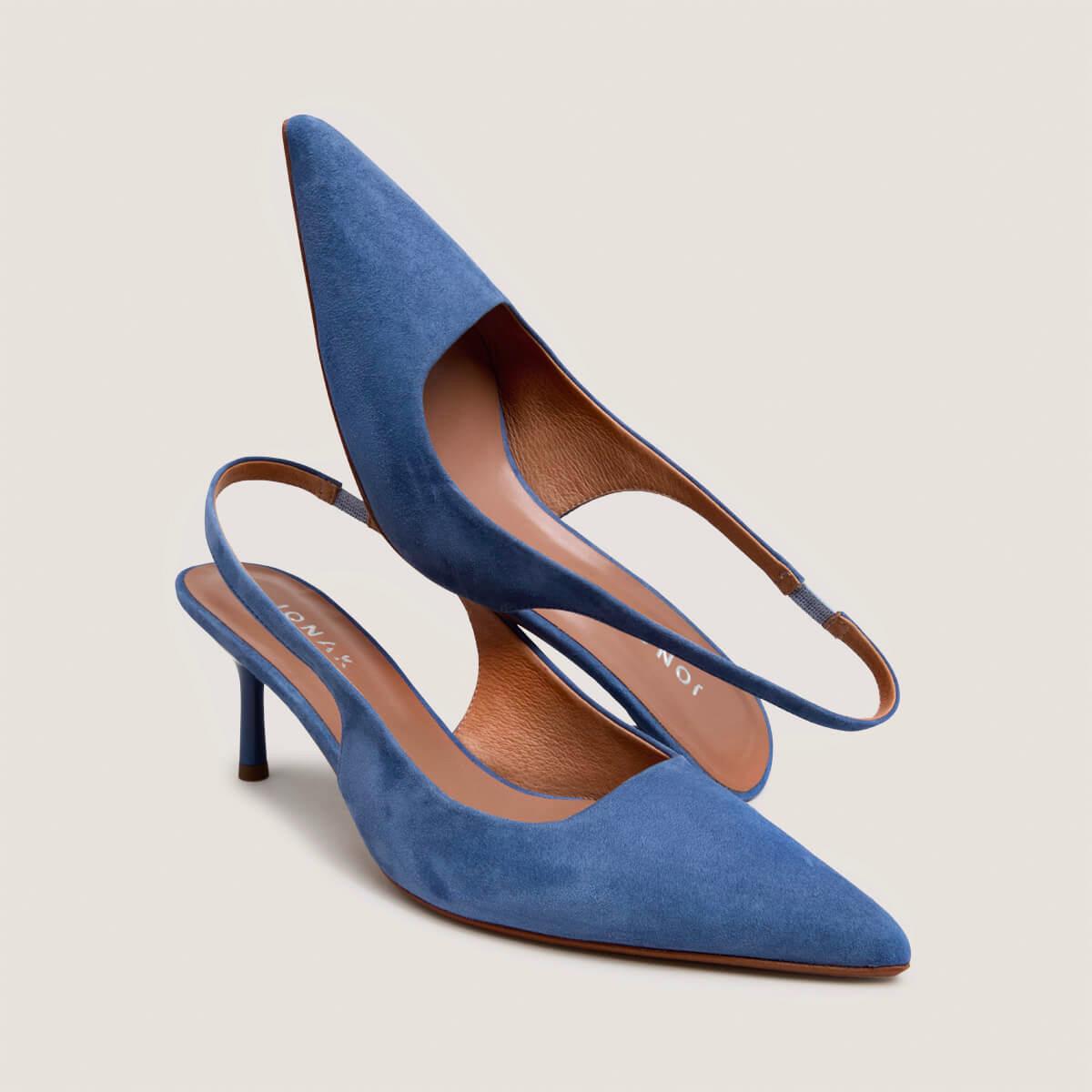 3800237-255-3 Jonak Diamantine Pumps, Steel Blue Velvet