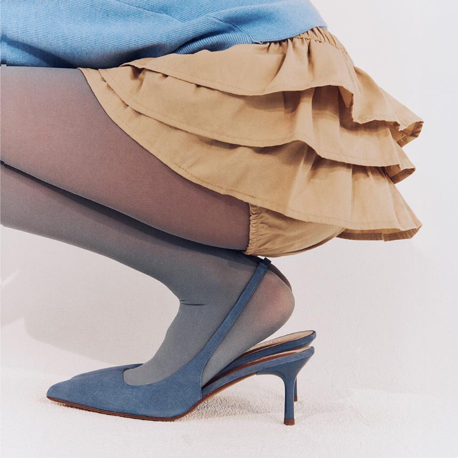 3800237-255 Jonak Diamantine Pumps, Steel Blue Velvet
