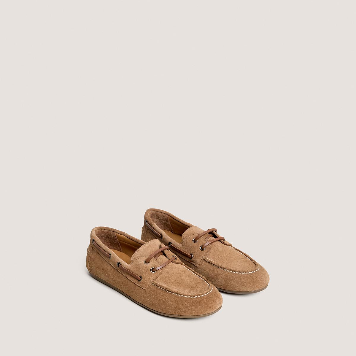 3800296-40 (4) Jonak Lalie Loafers, Taupe Split Leather