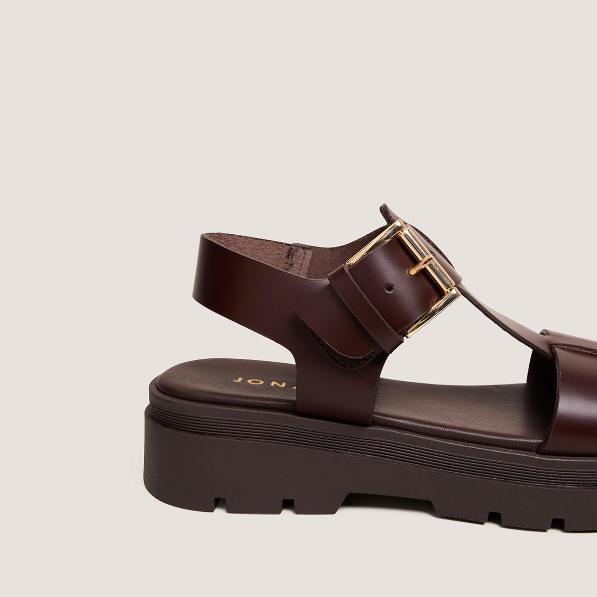 Jonak Lisbonne Sandals, Brown Leather