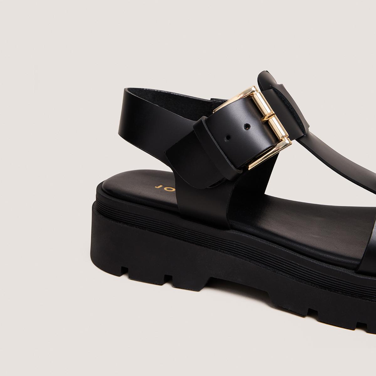 3800333-26 (4) Jonak Lisbonne Sandals, Black Leather