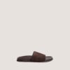 Jonak Warner Flat Mules, Dark Brown Split Leather