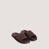 3800346-24 (3) Jonak Warner Flat Mules, Dark Brown Split Leather