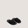3800346-26 (1) Jonak Warner Flat Mules, Black Split Leather