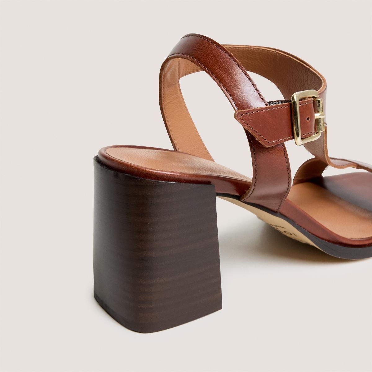 3800369-22 (1) Jonak Vodka Heeled Sandals, Brown Leather