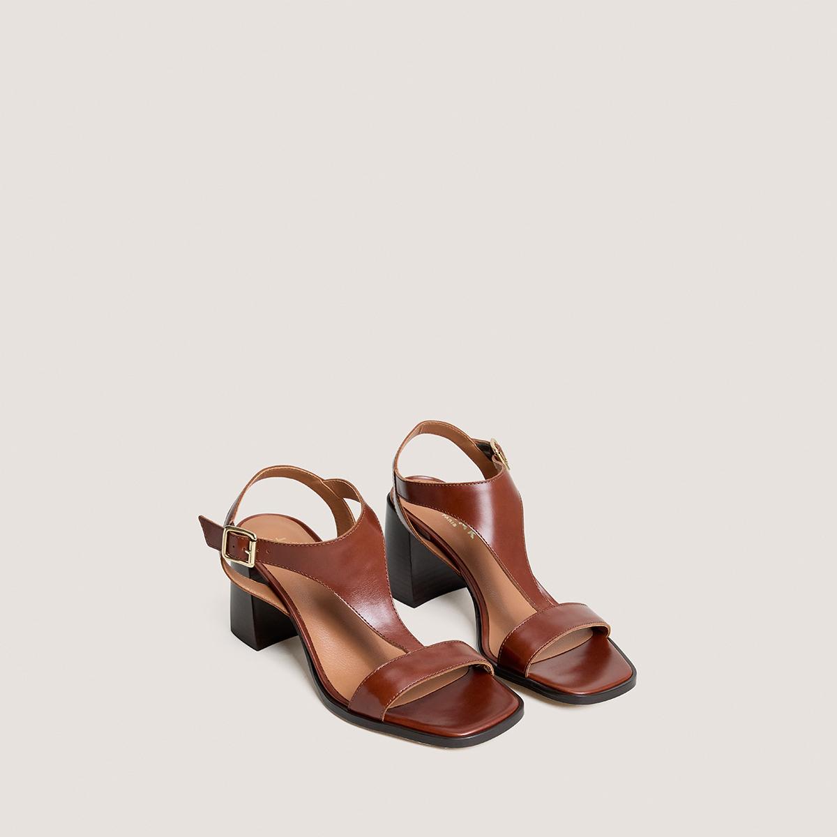 3800369-22 (4) Jonak Vodka Heeled Sandals, Brown Leather