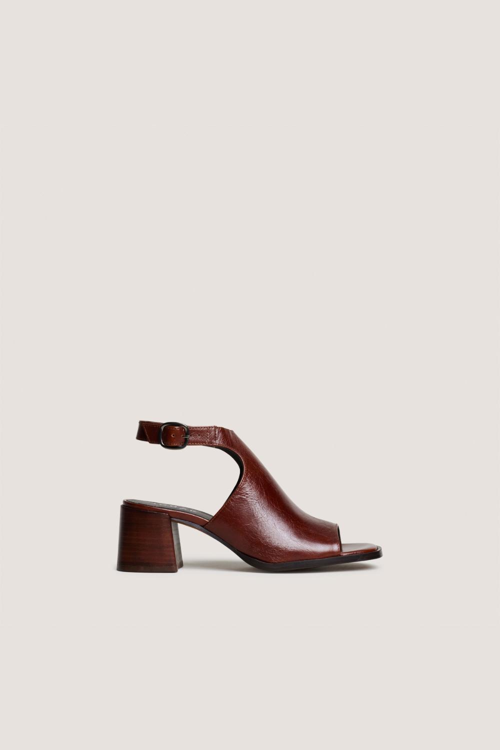 3800380-22 (3) Jonak Benita Heeled Sandals, Brown Patent Leather
