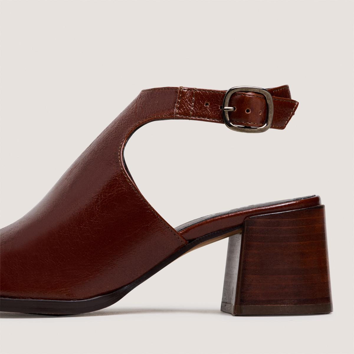 3800380-22 (5) Jonak Benita Heeled Sandals, Brown Patent Leather