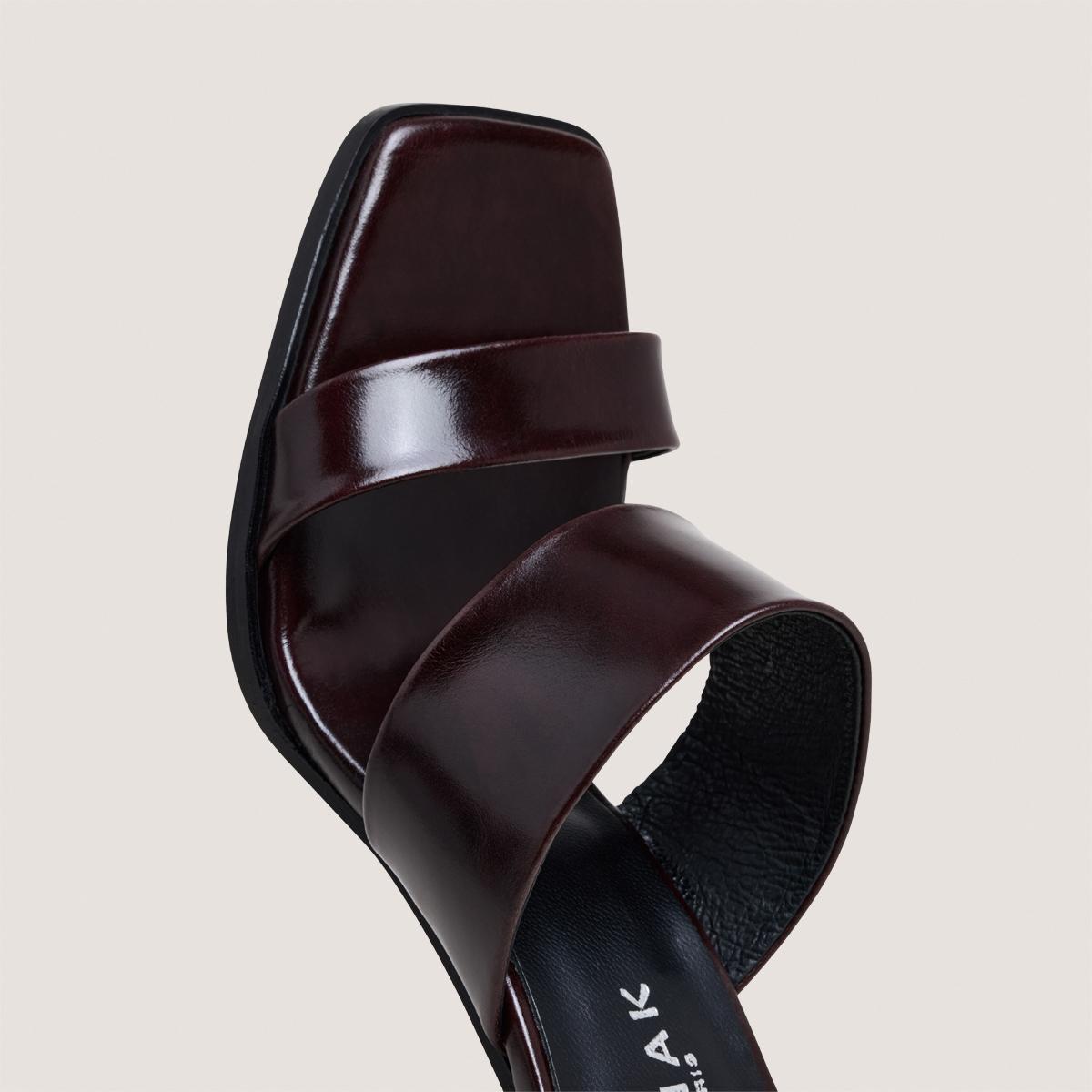 Jonak Britney Heeled Mules, Dark brown Leather
