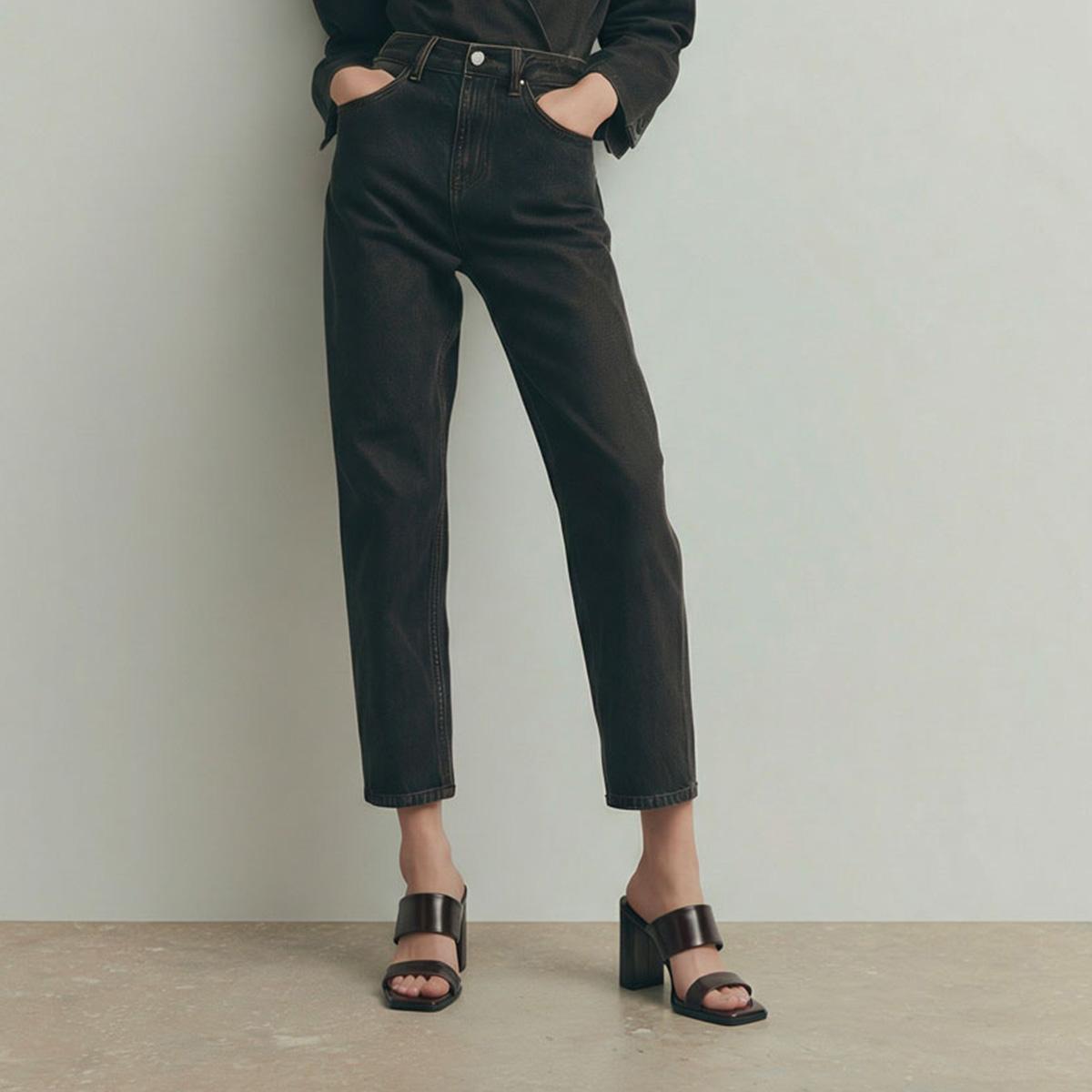 Jonak Britney Heeled Mules, Dark brown Leather