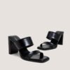 Jonak Britney Heeled Mules, Black Leather