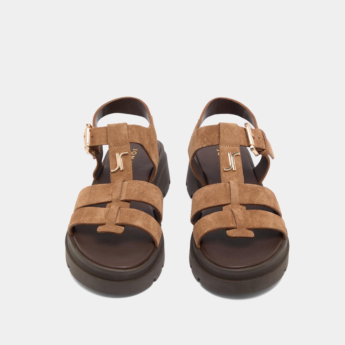 Jonak Liverpool Platform Sandals, Taupe Split Leather