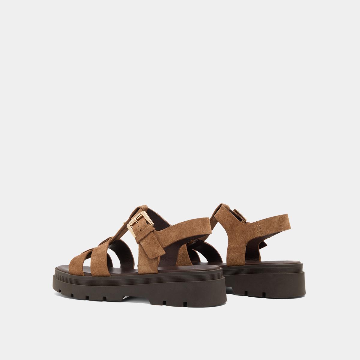 Jonak Liverpool Platform Sandals, Taupe Split Leather