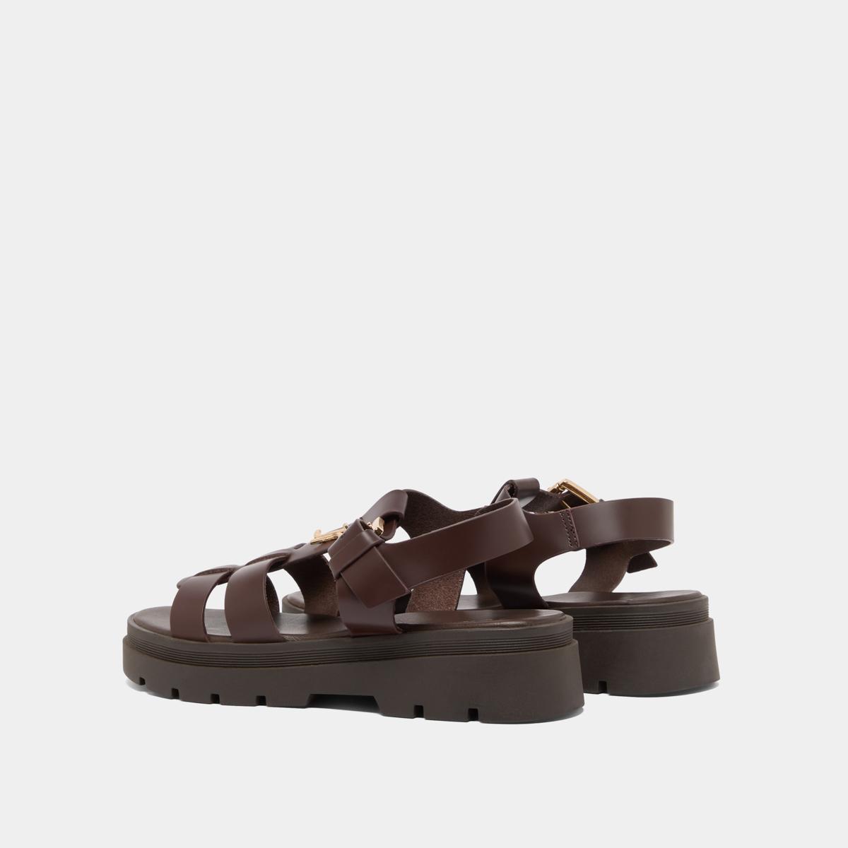 Jonak Liverpool Platform Sandals, Brown Leather