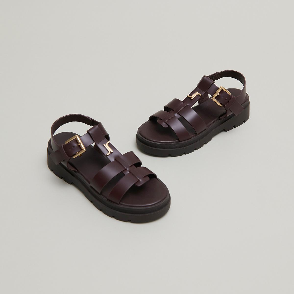 Jonak Liverpool Platform Sandals, Brown Leather