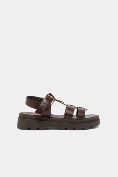 Jonak Liverpool Platform Sandals, Brown Leather