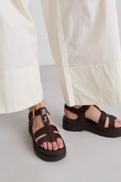 Jonak Liverpool Platform Sandals, Brown Leather